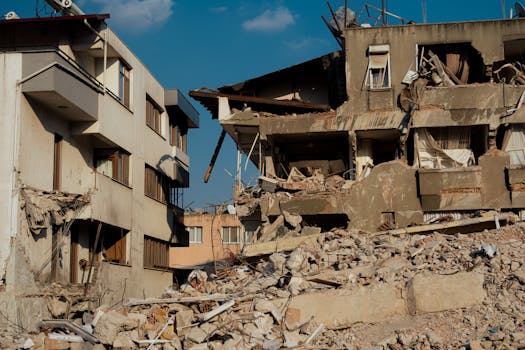 Demolished Buildings After Calamity